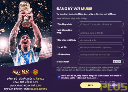 MU88 2 Hướng dẫn đăng ký MU88